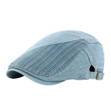 Etnische stijl patchwork gewassen denim katoenen hoed damesbaret Britse retro voorwaartse pet heren casual baseballpet