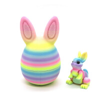 3D Printed Bunny-in-Egg Model, Flexible Joint Figurine, Stress Relief Fidget & Easter Gift – Compatible with 3D Printers