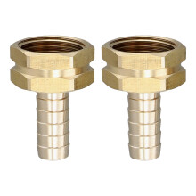 Conjunto de 2 conexões de latão para mangueira: conector de 3/8" com espigão e conector fêmea de 3/4" GHT.