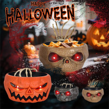 Halloween-koristeet Mielenkiintoinen kulho Halloween-animoitu kallokulho, jossa on mekanismit, sopii karkkien kerjäämiseen