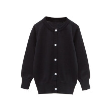 Toddler Girls Boys Sweater Cardigan Long Sleeve Button Down Solid Knit Cardigan School Uniforms Black 8-9 Years