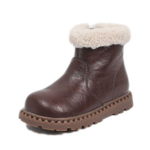 Botas para niñas, botas de invierno nuevas y cálidas para niñas, zapatos de cuero gruesos, dos pares de zapatos, botas grandes de cuero para