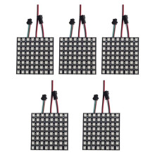 WS2812B Punktmatrix-Bildschirm RGB 5050SMD Individuell Adressierbar 8X8 256 Pixel LED-Matrix-Panel Flexible Vollfarbe 5 STK