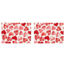 Set van 2 romantische placemats in de vorm van een hartje, 30 x 45 cm, waterdicht, voor Valentijnsdag, jubilea, bruiloften en feesten – geschikt