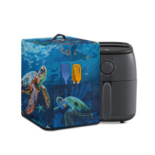 Airfryerhoes met zeeschildpadmotief (5-6 liter) – Stofhoes met vakjes en handvat aan de bovenkant, compatibel met Instant Pot snelkookpan