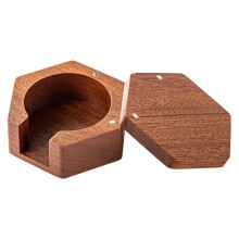 Support de Rangement Rond en Bois de Sapelli pour Filtre à Expresso, en Bois Massif, 58/53/51 mm, Universel