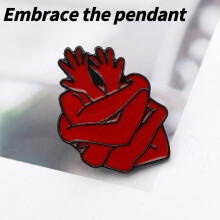 Broche em formato de coração esmaltado com design anatômico, compatível com painéis de exibição de pins – Vermelho, 1 unidade