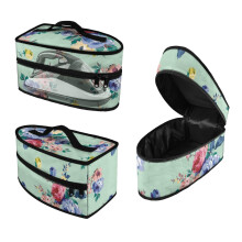 Mint Green and Floral Iron Carry Case Handheld Protective Travel Steamer Bag Portable Travel Iron Organizer, Case Only