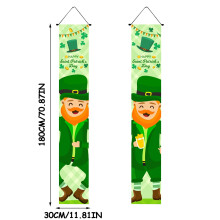 Striscione di benvenuto per la porta di San Patrizio – Cartello di benvenuto "Spirito irlandese" verde con trifogli e gnomi, compatibile con
