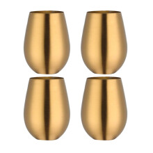 17 Oz Stainless Steel Stemless Wine Glass, Outdoor Portable Wine Tumbler for the Pool,Camping,Cookouts,Travel -4pcs