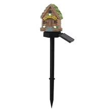 1pc Solar Light Resin Novelty Waterproof Small House Led Floor Plug Light for Outdoor Garden Lawn Decoration A