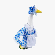 Oie de porche de 58 cm (23 pouces) - Vêtements de Pâques, robe à motif floral avec chapeau pour décorations de jardin extérieur