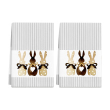 Easter Kitchen Towel Set of 2 (18x26 in), Rabbit Bunny Dish & Tea Towels for Spring Cooking, Baking, Cleaning – Farmhouse Home Decor