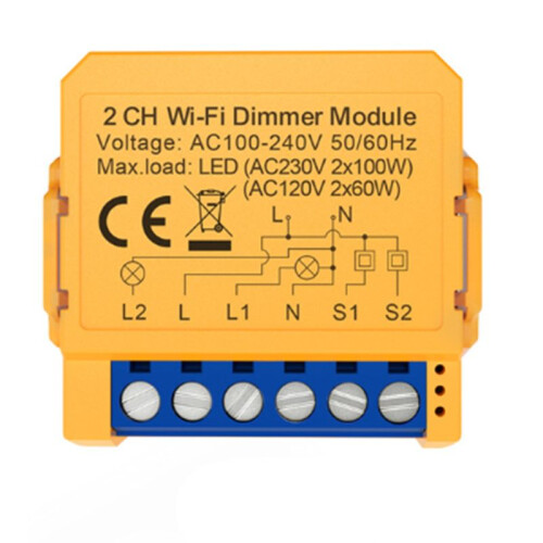Tuya WiFi Dimmer  Module  Home DIY Breaker Stöder 2-Vägskontroll Stöder Röststyrning APP-Kontroll