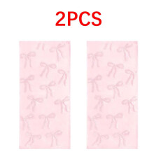 Lot de 2 serviettes de toilette roses à nœud papillon en jacquard, 100 % coton purifié, douces et absorbantes, 35,5 x 76 cm, cadeau idéal –