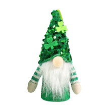 1Pcs Light Up St. Patrick's Day Green Gnome Decor - Sequined Hat Plush Gnome with Lights, Irish Holiday Ornament for Home Table and Gift Giving