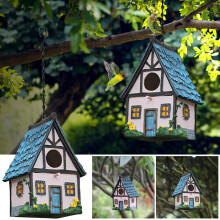 Casetta per pappagalli da esterno, nido per uccelli, nido sospeso - Decorazione da giardino e oggetti artigianali in resina per la casa e il giardino