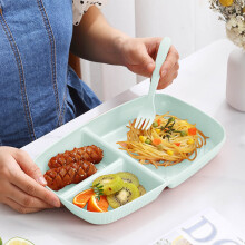 Boîte à bento, contenants à collations à 3 compartiments pour la préparation des repas, compatible micro-ondes et lave-vaisselle, vert menthe