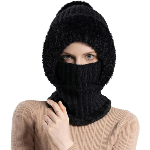 Set 3 in 1 composto da berretto, sciarpa e maschera foderati in pile
