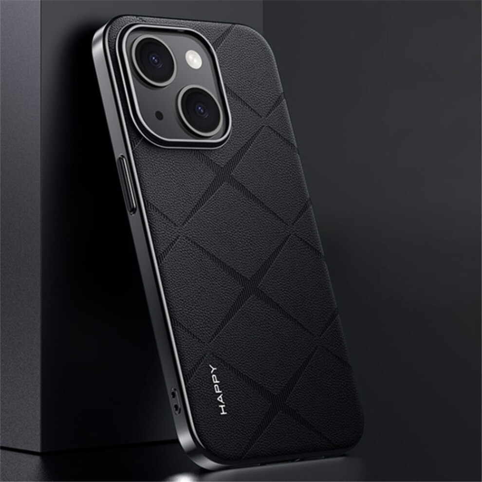 For Compatible With Iphone 14 Case Plain Leather Shockproof With Anti-Fingerprint Camera Protection Phone Case,,For Compatible With Iphone 14 Black 9482726170242
