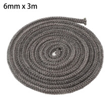 Fireplace sealing rope black fiberglass gasket cord 6mm