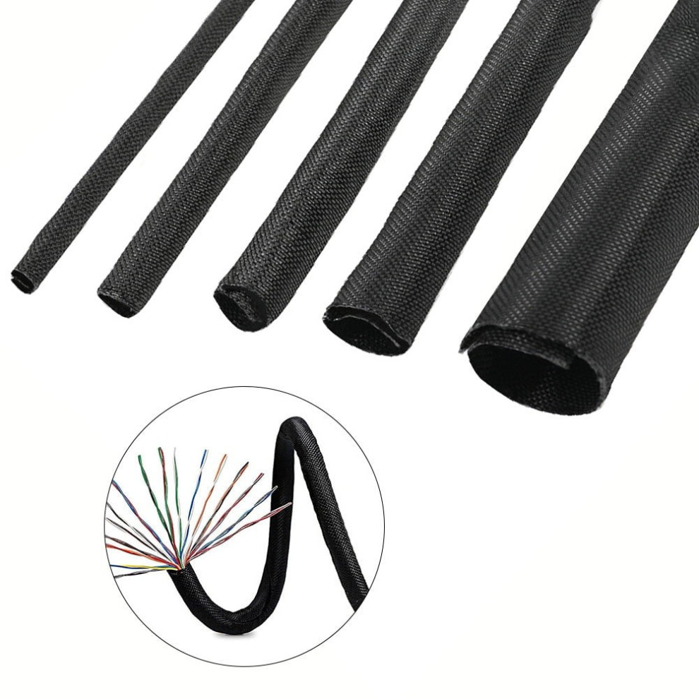 Expandable Braided Cable Sleeve 5-16Mm Automotive Wire Harness Cover 13Mm Black 9193271126966