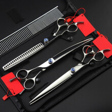4PCS 8" Left-Hand Dog Grooming Scissors Kit with Bag – Compatible with Professional Pet Grooming