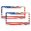 USA Flag License Plate Frames 2-Pack Stainless Aluminum 1