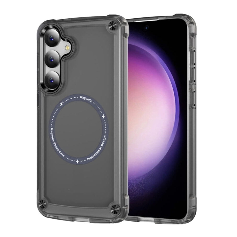 Shockproof Slim Magnetic Case For Samsung Galaxy S25 Plus 6.7", Compatible With Magsafe, Translucent Matte Black 9353595681729