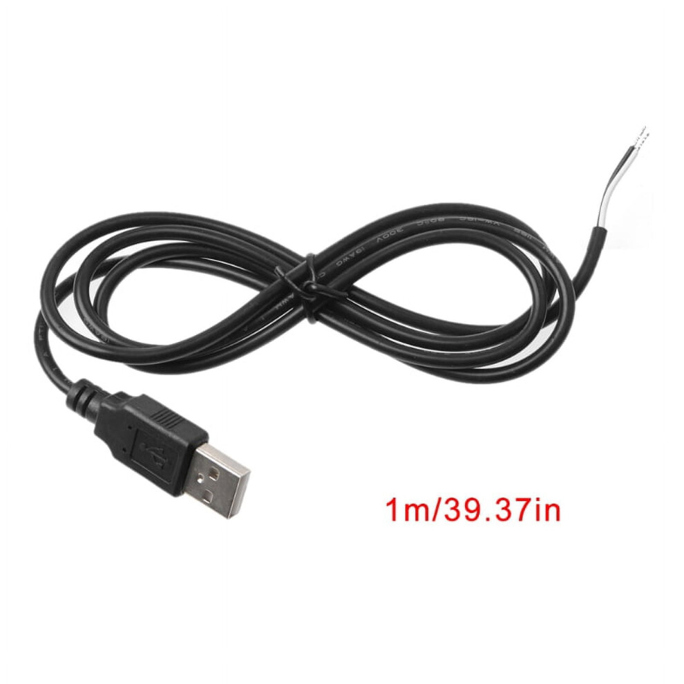 5V Usb 2.0 Male Jack 2 Pin 2 Wire Power Charge Cable Cord Connector Diy 1M Wire White/Black 9353595682245