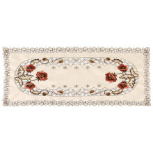 Hitzebeständige, strapazierfähige, bestickte Tischdecke für Cafés, Vintage-Blumenmuster, langlebige Deko-Accessoires mit Lochstickerei