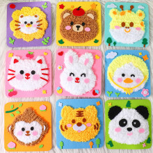 3pcs Handmade Cartoon Yarn Embroidery Kit – DIY Sewing Craft, Educational Activity & Home Decor, 8.3x8.3in, Compatible with all standard embroidery