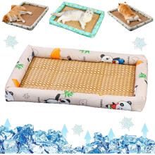 Breathable Rattan Cooling Pet Bed, Natural Rattan Pet Cooling Mat, Ice Rattans Coolings Bed for Cats Dogs