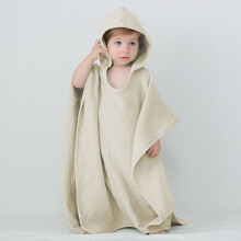 Kids Hooded Cape Towel Linen-Cotton Lightweight Absorbent