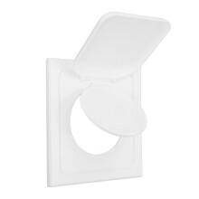 Covera per ventilazione doppia porta bianca in ABS per tubi da 4 pollici, 17,8x19,0 cm