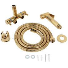 Easy Installation Bidet Kit, Pressure Adjustable Sprayer For Home And Personal Care, Stainless Steel Ergonomic Design With Golden Finish (1PCS)