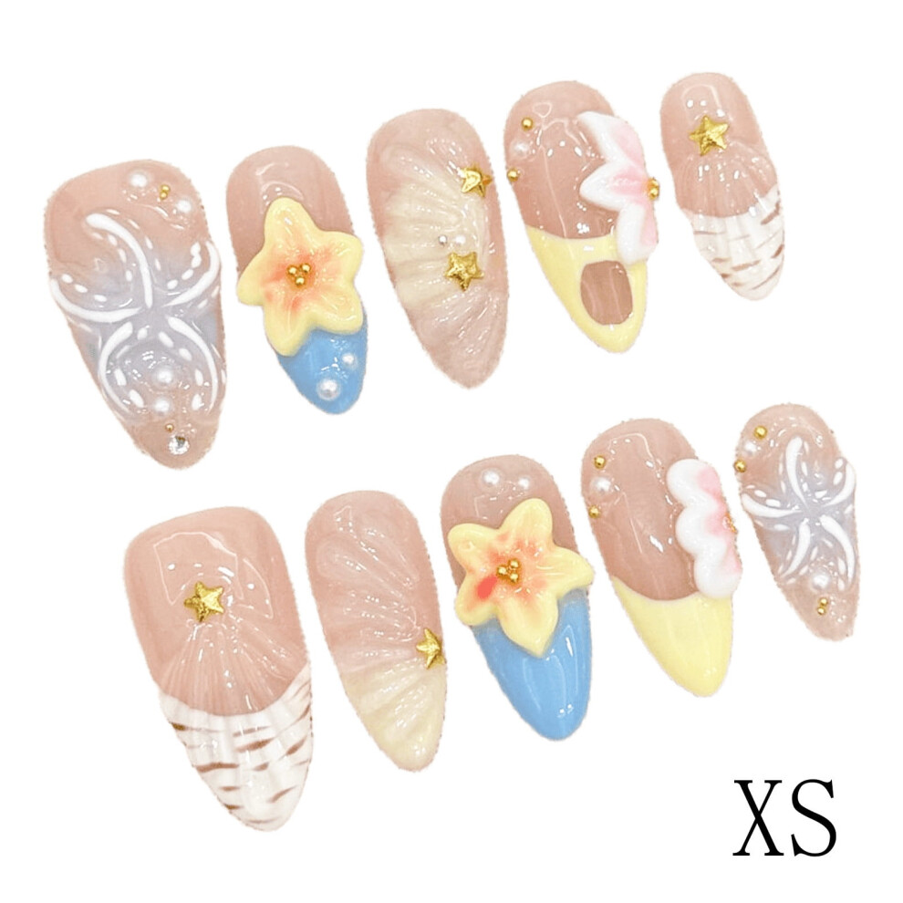 10-piece Pack Of Press-type Nail Tips Pointed Shape Handmade French Acrylic Nail Art Reusable Women's Pointed False Nails