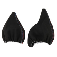 Car Gear Shift Collars Manual Handbrake Gaiter Boot Cover for - 3 Series E36 E46 E30 E34 M3 Z3 Black Suede Leather