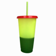 Vasos de colores fríos, vasos para fiestas transformables, disfrute de 5 vasos reutilizables con capacidad para 600-700 ml, perfectos para bebidas