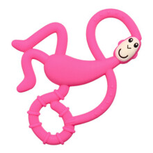 Baby Pink Affe Silikon-Beißring - Leicht zu greifendes Beißspielzeug für Säuglinge