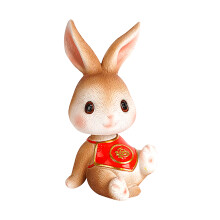 Decor de iepure din rășină fantezist, figurină adorabilă de iepuraș care își scutură capul pentru cadouri, ornament creativ pentru
