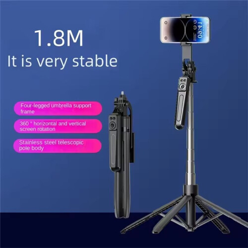 Roreta 1.8m Selfie Stick Tripod for  16 15 14 13 Pro Max Android Phone with Wireless  Remote Control 2