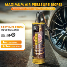 Car Tire Air Pump Air Compressor Portable Wired Inflator for Car Motorcycle Bicycle with Extended Power Cord
