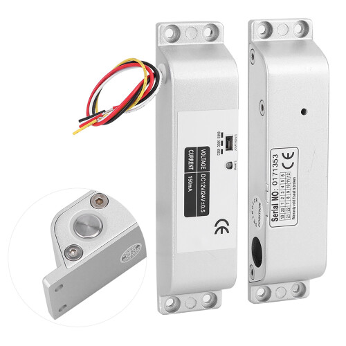 Surface Mounted Electric Drop Bolt Lock Fail Safe Mode Durable Aluminum Alloy Time Delay Adjustable Access Control Door Lock With Power-On Lock 2