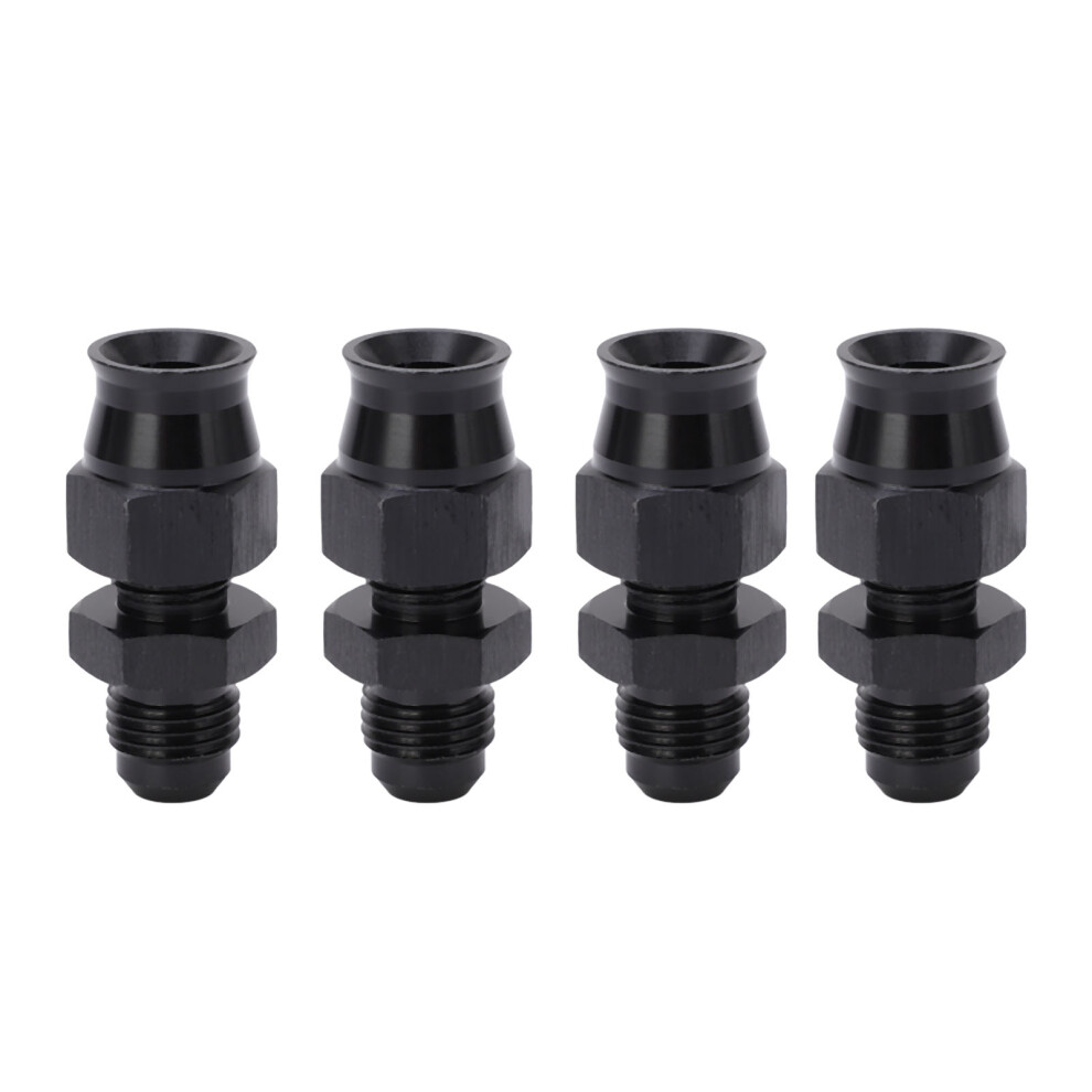 4Pcs An6 Male Thread Fittings Brass Ferrule Black 7444352823642