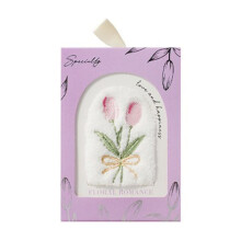 11,41 Zoll großes, besticktes Handtuch mit Tulpenmuster, saugfähig, weich, ideal für Bad, als Geschenk oder Dekoration für Zuhause (Lila)