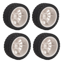 RC Car Replacement Wheels 4Pcs 1/10 Rubber Tyres & Plastic Rims for TT01 TT02