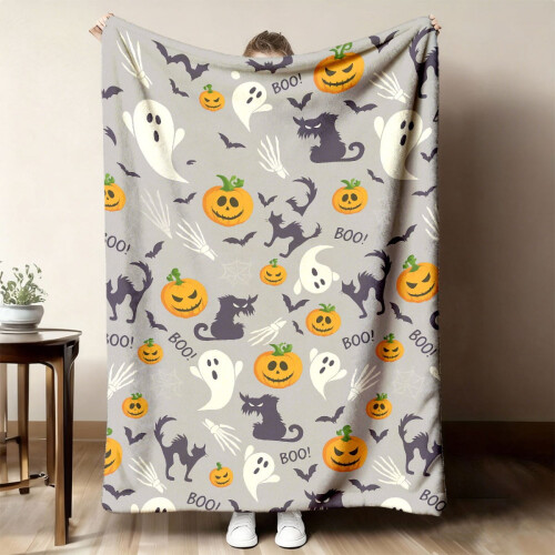 Black Flannel Throw Blanket Soft Lightweight Polyester
