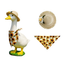 Veranda Goose Outfits, Söt Goose klädset, Vår Sommar Blommig Goose Statykläder för Uteplats Gås