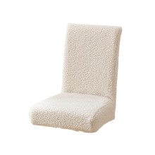 Capa de cadeira em tecido Teddy Fleece – Capa grossa, quente e elástica para cadeiras de jantar/escritório, marrom à prova de sujeira (serve